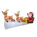 The Holiday Aisle® Santa Claus Reindeer Sleigh Christmas Inflatable Polyester in Brown/Red | 47.25 H x 96.47 W x 17.72 D in | Wayfair