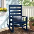 Sol 72 Outdoor™ Sol 72 Traditional Porch Rocking Chair Plastic/Resin in Blue | 41.25 H x 26.25 W x 34 D in | Wayfair