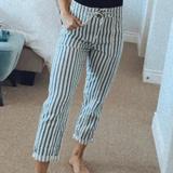 American Eagle Outfitters Pants & Jumpsuits | American Eagle High Rise Striped Pant | Color: Blue/Cream | Size: 4