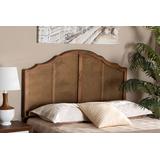 Baxton Studio Iris Vintage Classic & Traditional Ash Walnut Finished Wood & Synthetic Rattan Queen Size Arched Headboard - Wholesale Interiors MG9741-Ash Walnut Rattan-HB-Queen