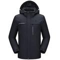 CAMEL CROWN Men's Mountain Snow Waterproof Ski Jacket Detachable Hood Windproof Fleece Parka Rain Jacket Winter Coat (Dark Black, Medium)