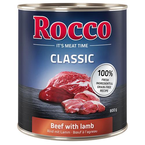 6x800g Classic mit Rind & Lamm Rocco Hundefutter nass