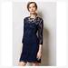 Anthropologie Dresses | Anthropologie Kachel Navy Blue Lace Tiered Dress | Color: Blue | Size: 0