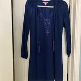 Lilly Pulitzer Dresses | Lilly Pulitzer Long Sleeve Silk Dress | Color: Blue | Size: S