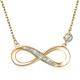 Billie Bijoux 925 Sterling Silver Necklace Endless Love” Infinity Heart Pendant White Gold Plated Diamond Women Adjustable Necklace (C-gold)