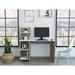 Ebern Designs Euloge Toronto 120 Classic Contemporary Writing Desk w/ Four Shelves - Smokey Oak Wood in White | 47.2 H x 47 W x 17.7 D in | Wayfair