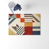 White 36 x 0.47 in Area Rug - AllModern Tripoli Hand Tufted Wool Ivory/Blue/Red/Yellow Rug Wool | 36 W x 0.47 D in | Wayfair