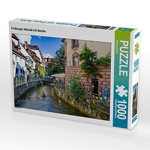 Puzzle CALVENDO Puzzle Freiburger Altstadt mit Bächle - 1000 Teile Foto-Puzzle glückliche Stunden Kinder