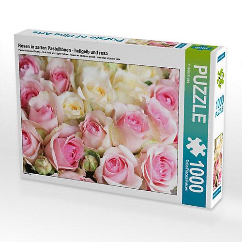 Puzzle Rosen in zarten Pastelltönen - hellgelb und rosa Foto-Puzzle Bild von Gisela Kruse Puzzle