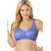 Plus Size Women's Jacquard Wireless Bra by Comfort Choice in Blue Violet (Size 44 B)