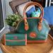 Dooney & Bourke Bags | Dooney & Bourke All-Weather Leather Green Satchel | Color: Brown/Green | Size: Os