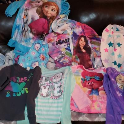 Disney Shirts & Tops | Carly Hoodia Lot Sleepwear Frozen Disney Fleece | Color: Blue/Pink | Size: 7-8