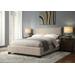 Tavel Queen-Size Nailhead Storage Bed in Toast Linen - Modus 3ZL7D512