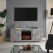 Gracie Oaks Blazice TV Stand to 65" w/ Electric Fireplace Included Wood in Gray | Wayfair 172E4E540AE14CFDBEDE13BC81CC6EBB