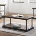 Wade Logan® Athon Floor Shelf Coffee Table w/ Storage Wood/Metal in Black/Brown/Gray | 19.25 H x 47.25 W x 23.63 D in | Wayfair