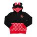 Disney Shirts & Tops | Disney Minnie Mouse Zip Hoodie | Color: Black/Red | Size: Lg