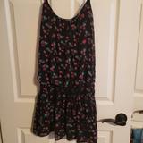 American Eagle Outfitters Dresses | Black Floral Sundress | Color: Black | Size: 6