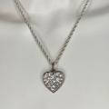 Coach Jewelry | Coach Crystal Heart .925 Sterling Silver Necklace | Color: Silver | Size: 18” In Length