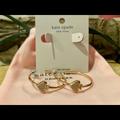 Kate Spade Jewelry | Kate Spade Rose Gold Cz Spade Hoop Earrings | Color: Gold | Size: 1.28" Drop