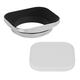 Haoge LH-EW2 49mm Square Metal Screw-in Lens Hood with Metal Cap for 49mm Canon Nikon Sony Leica Voigtlander Nikkor Panasonic Pentax Contax Olympus Lens and Other Lens with 49mm Filter Thread Silver