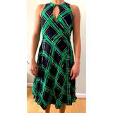 Anthropologie Dresses | Anthropologie Dress Green White Black. Size 0 Xs | Color: Black/Green | Size: 0