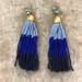 J. Crew Jewelry | J. Crew Colorblock Bead Tassel Earrings | Color: Blue/Gold | Size: Os