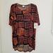 Lularoe Tops | New Lularoe Irma Tunic Top Xs Black Orange | Color: Black/Orange | Size: Xs