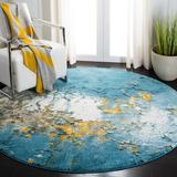 Blue/Yellow 63 x 0.59 in Indoor Area Rug - Williston Forge Jaxen Abstract Blue/Gold Area Rug Polypropylene | 63 W x 0.59 D in | Wayfair