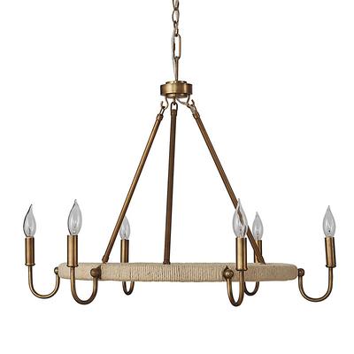 Savannah 6-Light Jute Wrapped Chandelier - Ballard Designs