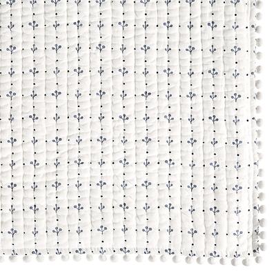 Georgie Pom Pom Quilt - Cornflower, Twin - Ballard Designs