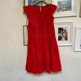 Free People Dresses | Free People Red Lace Sun Dress S Euc | Color: Red | Size: S