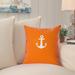 Longshore Tides Damariscotta Indoor/Outdoor Throw Pillow Polyester/Polyfill/Sunbrella® in Orange | 14 H x 14 W in | Wayfair