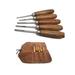 Ramelson Veiner Line V, U Checkering 5-Piece Wood Carving Tool Set with Straight-Style Handles in 5-Pocket Tool Roll SKU - 307880
