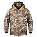 Ketamyy Mens Camo Tactical Coat Hooded Autumn Winter Outdoor Army Military Softshell Fleece Lined Waterproof Windproof Warm Hunting Hiking Jacket CP L