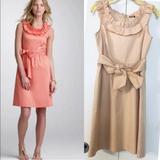 J. Crew Dresses | J.Crew Ruffled Neckline Sheath Tie Chic Dress Size 4 | Color: Cream | Size: 4