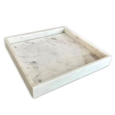 adorist. - Marmortablett, quadratisch weiss 30x30x4cm Dekoration 1 ct