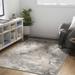 Godefroy 4'3" x 5'11" Modern Contemporary Bohemian Abstract Charcoal/Cream/Light Gray/Gray/Light Beige/Peach Area Rug - Hauteloom