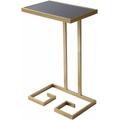 Kakamega 26"H x 16"W x 10"D Modern End Table Black/Gold End Table - Hauteloom