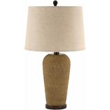 Glendevon 29"H x 16"W x 16"D Traditional End Table Lamp Tan/Black/Brown Outdoor Table Lamp - Hauteloom