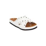 Extra Wide Width Women's Gia Footbed Sandal by Comfortview in White (Size 7 1/2 WW)