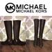 Michael Kors Shoes | Michael Kors Bryce Leather + Spandex Riding Boots | Color: Brown/Gold | Size: 7.5