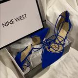 Nine West Shoes | Blue Suede Lace Ups | Color: Blue | Size: 10