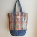 American Eagle Outfitters Bags | American Eagle Outfitters Plaid Tote Bag | Color: Blue/Pink | Size: Os