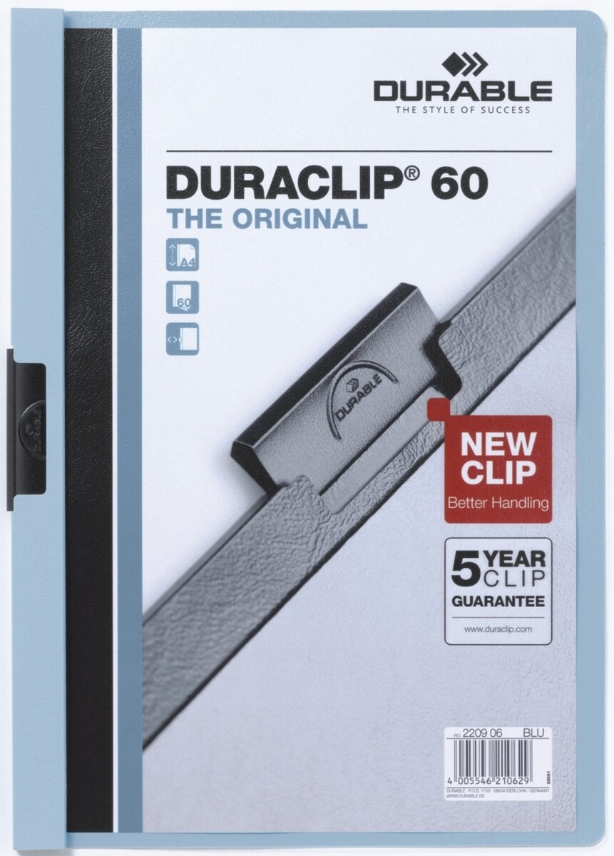 Durable Klemmmappe Duraclip Original 60 bis 60 Blatt A4 blau Image
