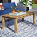 Marina Premium Grade A Teak Wood Outdoor Patio Rectangle Coffee Table in Natural by Modway Wood in Brown/White | 17.5 H x 47 W x 23.5 D in | Wayfair