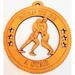 The Holiday Aisle® Wooden Born to Be a Star Wrestling Hanging Figurine Ornament Wood in Brown/Yellow | 5 H x 5 W x 1 D in | Wayfair
