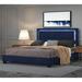 Latitude Run® Almous Platform Bed Upholstered/Polyester in Blue | 55.5 H x 64 W x 86.25 D in | Wayfair B229763C61CD41B4A147668E9B768EA4