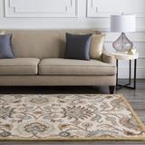 Brown/Gray 48 x 0.39 in Area Rug - Charlton Home® Corolyn Floral Handmade Wool Medium Gray Area Rug Wool | 48 W x 0.39 D in | Wayfair