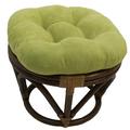 Bay Isle Home™ Wethington 18" Wide Tufted Round Standard Ottoman Microfiber/Microsuede/Microfiber/Microsuede in Green | Wayfair