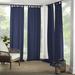 Latitude Run® Jarret Solid Room Darkening Indoor/Outdoor Tab Top Single Curtain Panel Polyester in Green/Blue | 108 H in | Wayfair